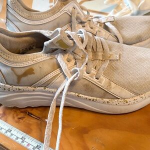 Puma White Sneakers with Gold Details